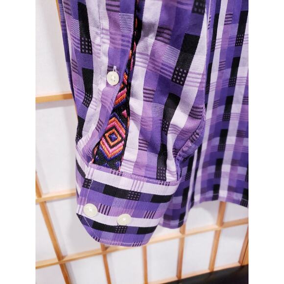 Inserch Jacquard Cotton Vertical Stripes Multicolor Men's Shirt - Size M - Picture 9 of 12